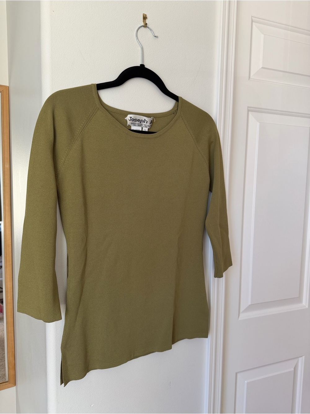 Joseph A - Olive Green Classic Smooth Knit Top Blouse